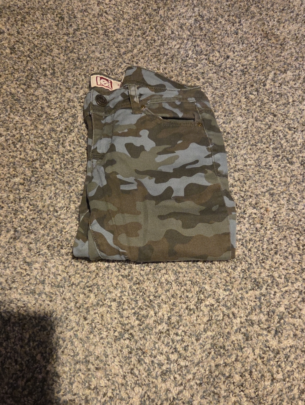 L.e.i. Womens Camo Cargo Pants - Olive Green/Gray